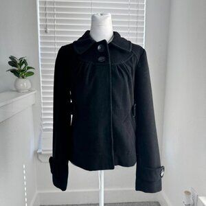 Anthropologie Black Tulle Peacoat 🖤 | Vintage Preppy Statement